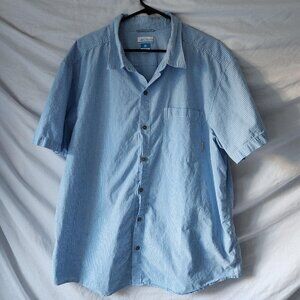 Columbia Men's XXL Blue & White Check Cotton Button-Up Shirt